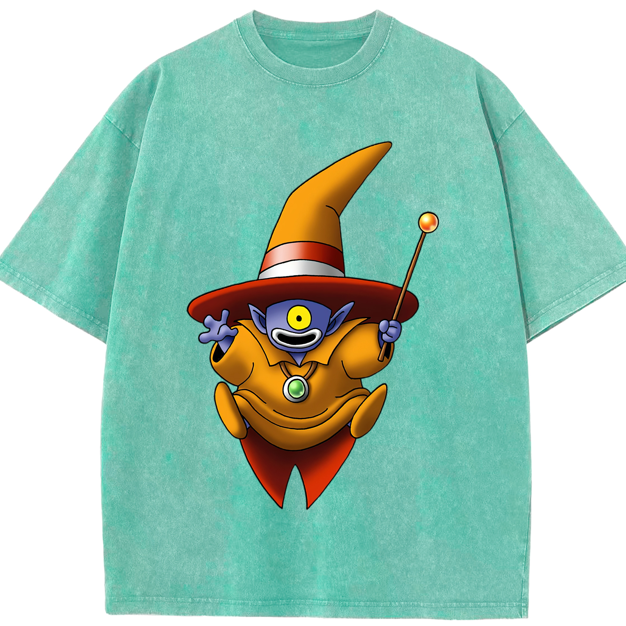 （画像用） ドラゴンクエスト Doragon Kuesuto Dragon Quest 綿100% ヴィンテージ風 半袖Tシャツ（フロントプリント）